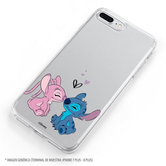 Funda Oficial de Disney Angel & Stitch Beso Lilo & Stitch para Samsung Galaxy A12