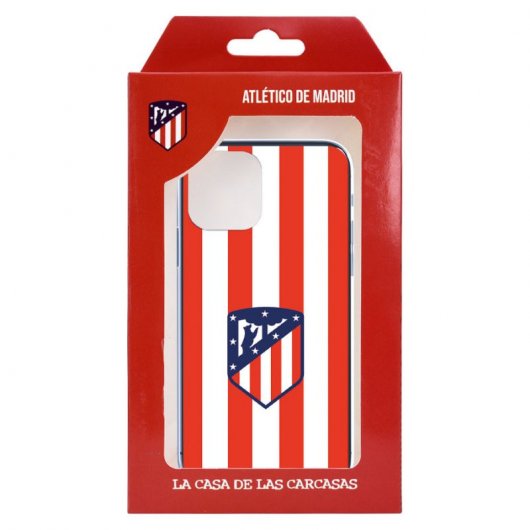 Funda para iPhone X - XS del Atlético de Madrid Escudo Fondo Negro para Proteger tu móvil. Carcasa para Realme de Silicona Flexible con Licencia Oficial Atlético de Madrid