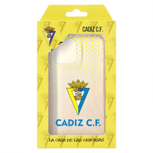 Funda del Cádiz Escudo Transparente Puntos Amarillos Licencia Oficial Cádiz CF para iPhone 12