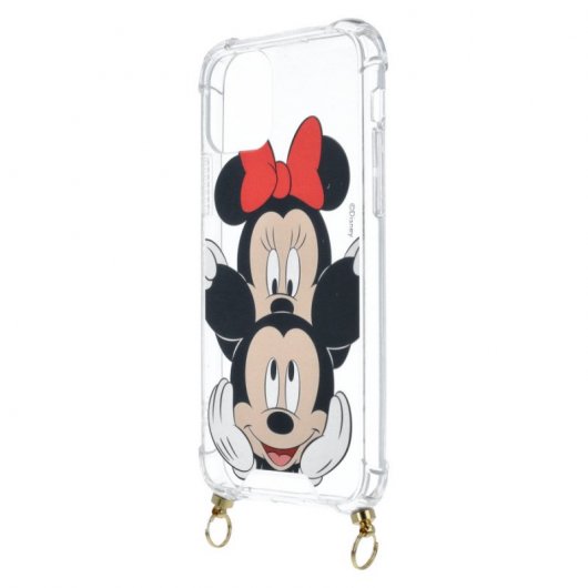 Funda Oficial de Disney Mickey y Minnie Asomados Clásicos Disney para Iphone 12 Colgante/Transparente