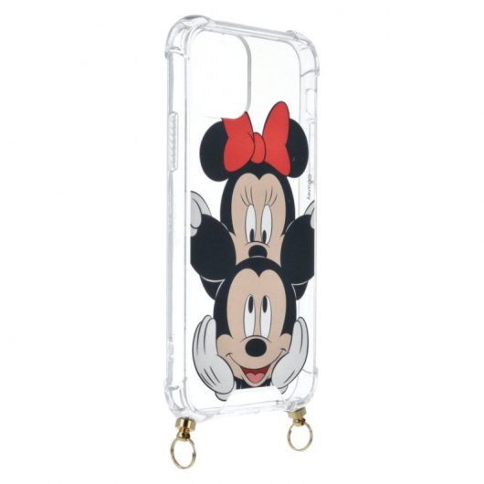 Funda Oficial de Disney Mickey y Minnie Asomados Clásicos Disney para Iphone 12 Colgante/Transparente