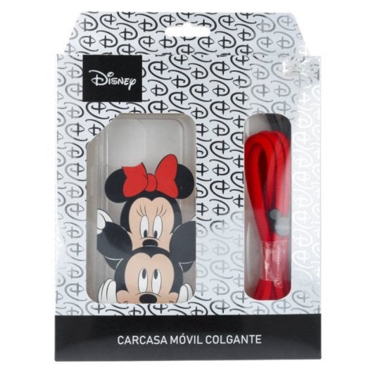 Funda Oficial de Disney Mickey y Minnie Asomados Clásicos Disney para Iphone 12 Colgante/Transparente