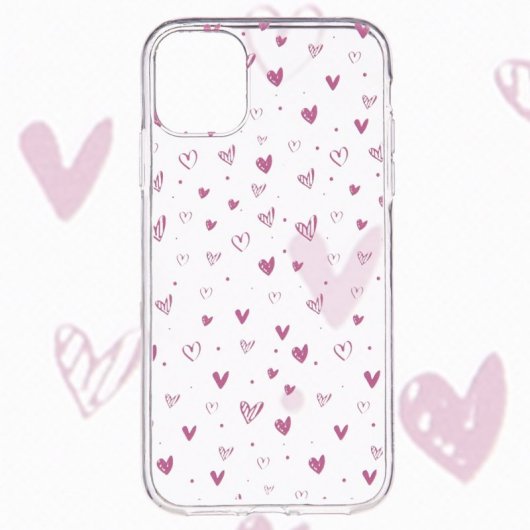 Funda con Dibujo Corazones Rosas para iPhone 11