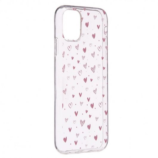 Funda con Dibujo Corazones Rosas para iPhone 11