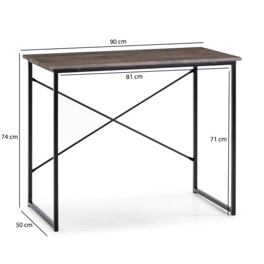 VS Venta-Stock Cáceres Mesa de Oficina 90x50x74cm Roble/Negro