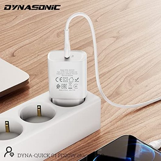 Chargeur Dynasonic USB-C 20W Blanc