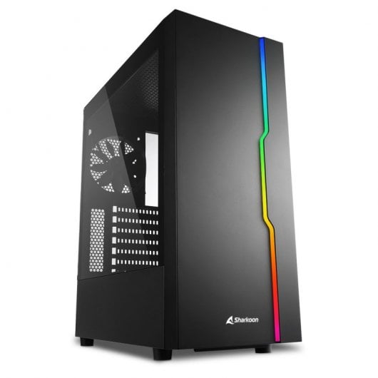 Sharkoon RGB Slider ATX Vetro temperato USB 3.0 ARGB Nero