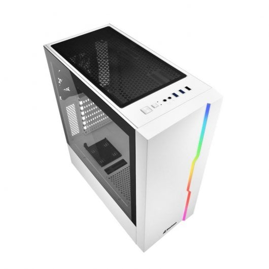 Sharkoon RGB Slider ATX gehärtetes Glas USB 3.0 ARGB Weiß