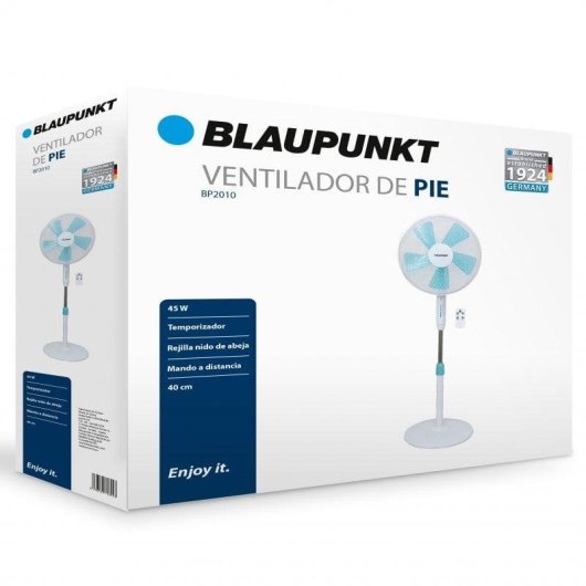 Blaupunkt Ventilateur sur pied avec commande 45 W Blanc
