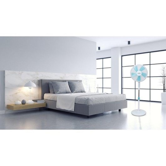 Blaupunkt Ventilateur sur pied avec commande 45 W Blanc