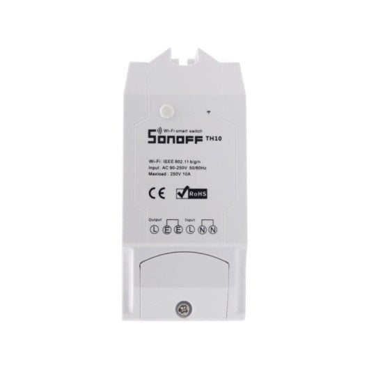 Sonoff TH16 Interruptor WiFi con Monitor de Temperatura y Humedad Blanco