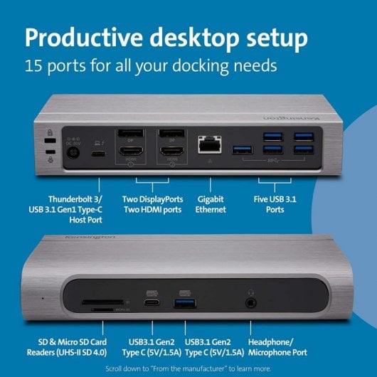 Kensington SD5600T Thunderbolt 3 Handy-Dockingstation Grau