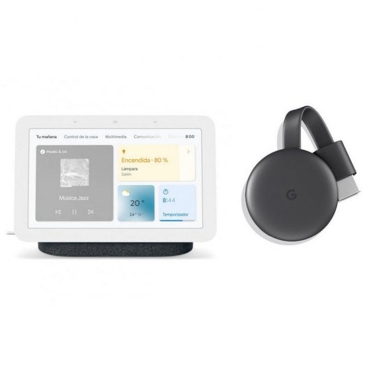 Google Pack Nest Hub 2º Generación Carbón + Chromecast 3