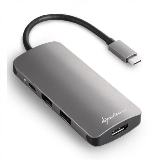 Sharkoon USB 3.0 Type C Multiport Adapter USB 3.2 Gen 1 (3.1 Gen 1) Type-C 5000 Mbit/s Gris