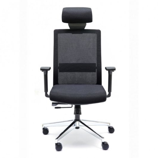 Chaise de bureau Euromof Nice avec appui-tête noir