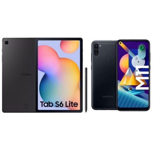 Samsung Pack Galaxy Tab S6 Lite 4GB/64GB 10.4'' Wifi Cinzento + Galaxy M11 3GB/32GB 6,4'' Preto