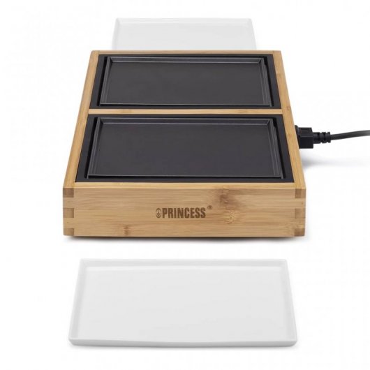 Princess 104020 Dinner4Two Pure Conjunto de Planchas de Mesa 420W Bambú