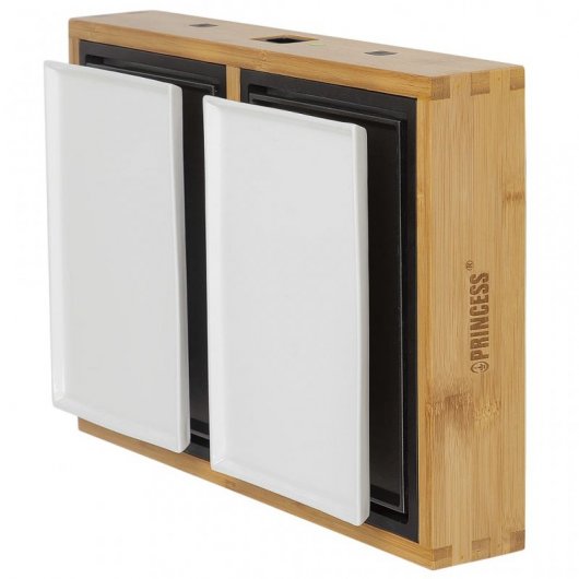 Princess 104020 Dinner4Two Pure Conjunto de Planchas de Mesa 420W Bambú