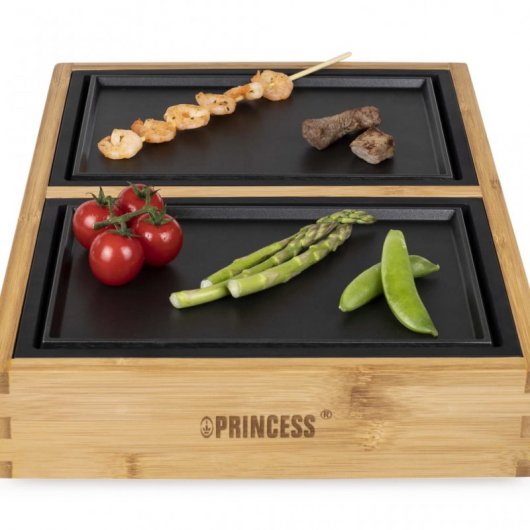 Princess 104040 Dinner4All Pure Conjunto de Planchas de Mesa 840W Bambú
