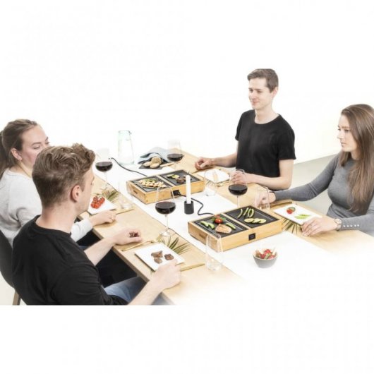 Princess 104040 Dinner4All Pure Conjunto de Planchas de Mesa 840W Bambú