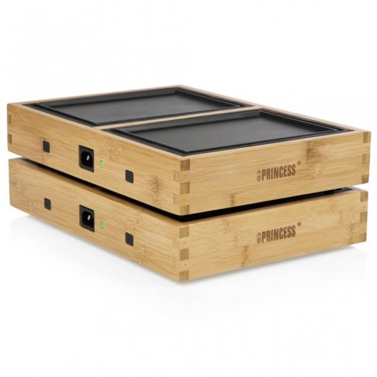 Princess 104040 Dinner4All Pure Conjunto de Planchas de Mesa 840W Bambú