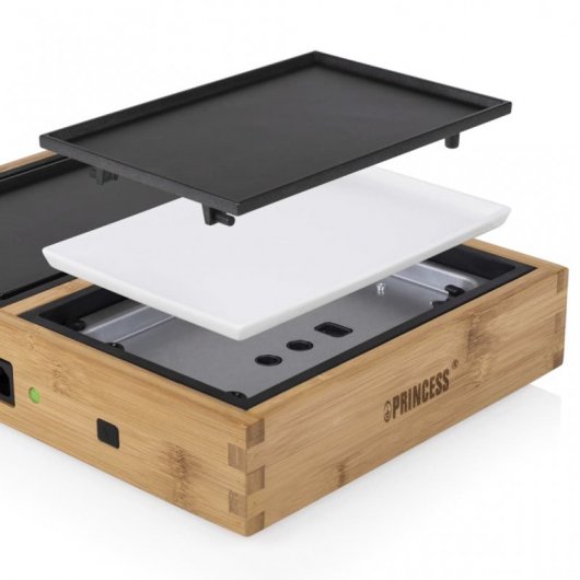 Princess 104040 Dinner4All Pure Conjunto de Planchas de Mesa 840W Bambú