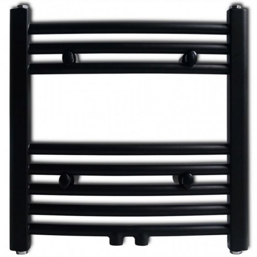 VidaXL Sèche-serviettes chauffant 480x480mm Noir