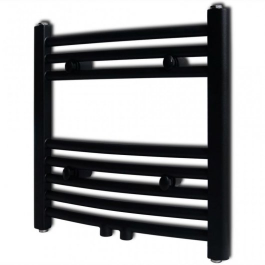 VidaXL Sèche-serviettes chauffant 480x480mm Noir