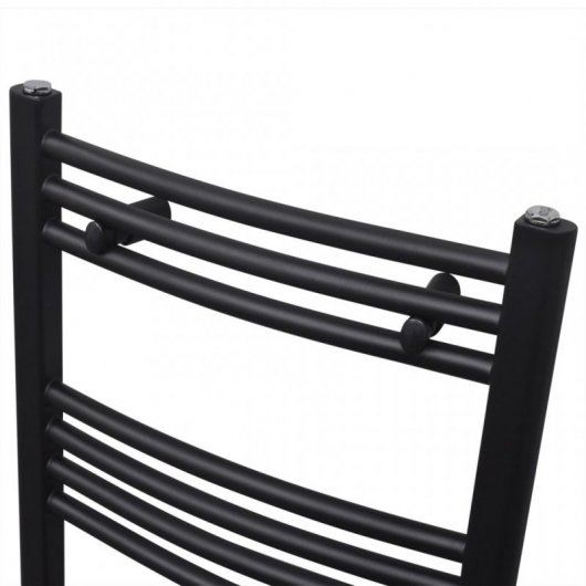 VidaXL Sèche-serviettes chauffant 480x480mm Noir