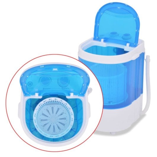 Mini Lavatrice VidaXL con 1 Cestello 2,6 Kg A Bianco/Blu