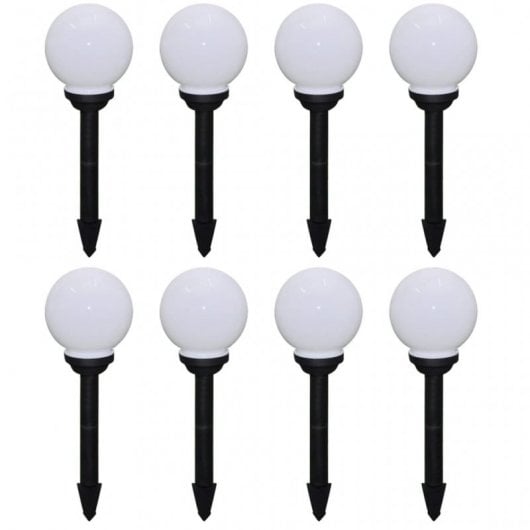 VidaXL Pack de 8 Lampes Solaires de Jardin LED 15cm
