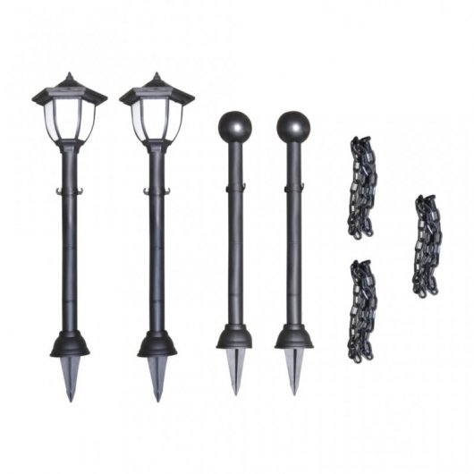 VidaXL Confezione da 4 Lanterne Solari a LED con Recinzione a Catena per Giardino