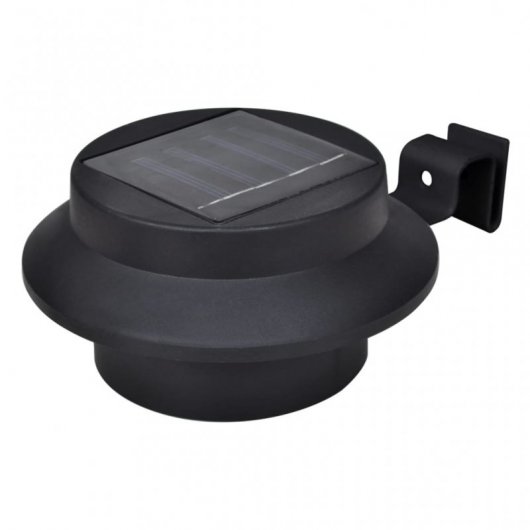 VidaXL Pack de 12 Spots Solaires LED pour Clôture de Jardin Noir