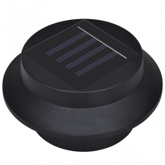 VidaXL Pack de 12 Spots Solaires LED pour Clôture de Jardin Noir