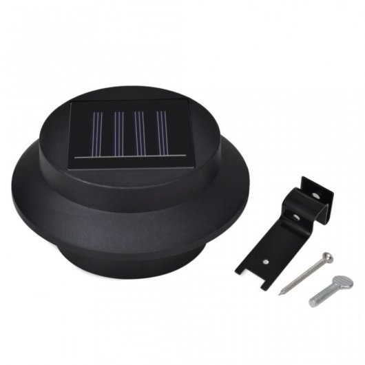 VidaXL Pack de 12 Spots Solaires LED pour Clôture de Jardin Noir