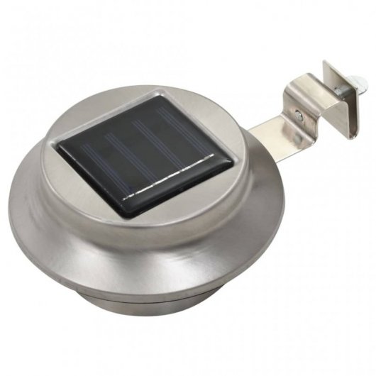 VidaXL Pack 12 Focos LED Solares para Exterior Redondos Plata