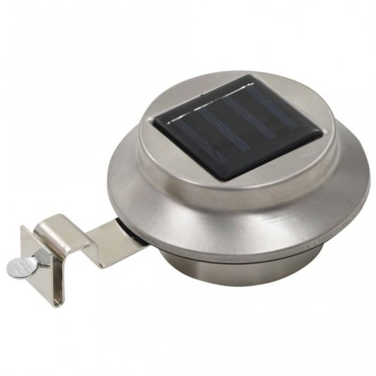 VidaXL Pack 12 Focos LED Solares para Exterior Redondos Plata