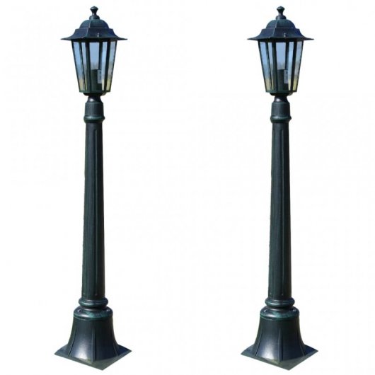 VidaXL Preston Lampe de Jardin E27 105cm Vert Foncé 2 Unités