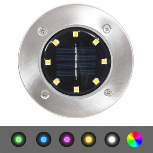 VidaXL Pack 8 Focos Solares LED RGB de Suelo