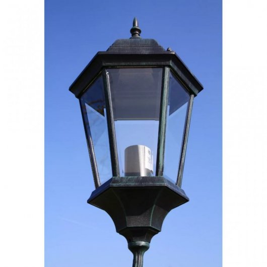 VidaXL Lampada da Giardino 3xE27 230 cm Verde Scuro/Nero