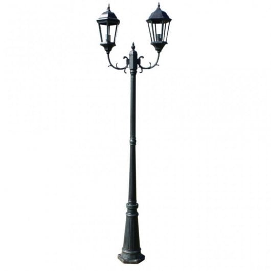 VidaXL Lampada da Giardino 2xE27 230 cm Verde Scuro/Nero