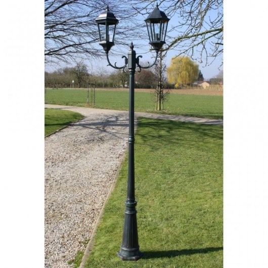 VidaXL Lampada da Giardino 2xE27 230 cm Verde Scuro/Nero