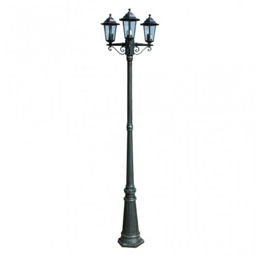 VidaXL Lampe de Jardin 3xE27 215cm Vert Foncé/Noir