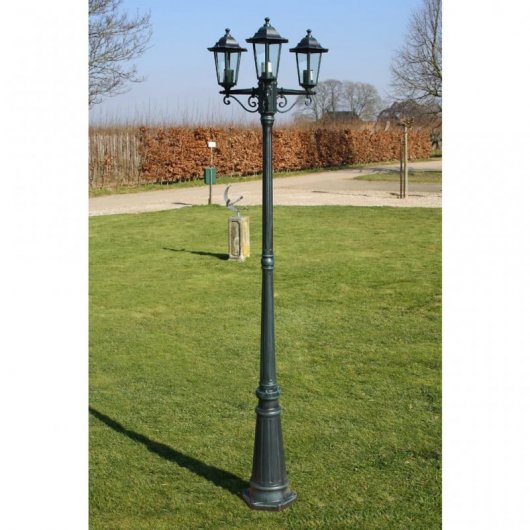 VidaXL Lampe de Jardin 3xE27 215cm Vert Foncé/Noir