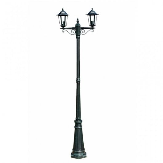 VidaXL Lampada da Giardino 2xE27 215 cm Verde Scuro/Nero