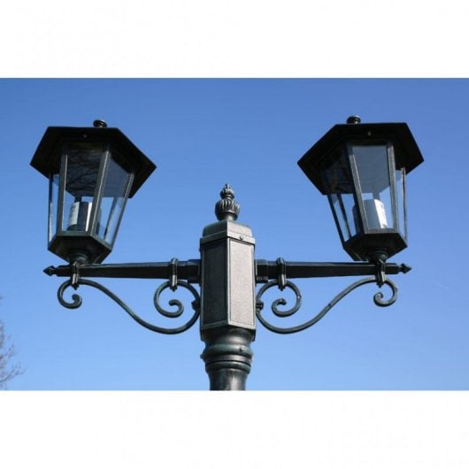 VidaXL Lampada da Giardino 2xE27 215 cm Verde Scuro/Nero