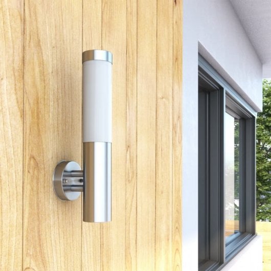 VidaXL Lámpara de Pared para Exterior E27 Cromado