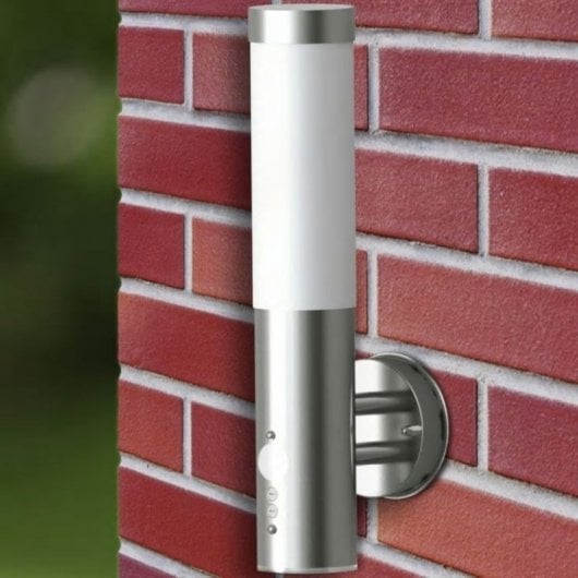 VidaXL Lámpara de Pared para Exterior E27 con Sensor de Movimiento Cromado
