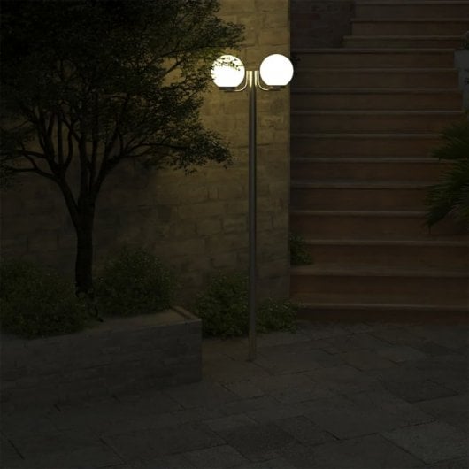 VidaXL Lampe de Jardin 2xE27 220cm Blanc