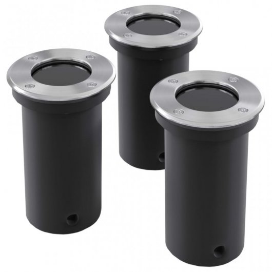 VidaXL Pack de 3 Spots de Sol Ronds pour Jardin GU10
